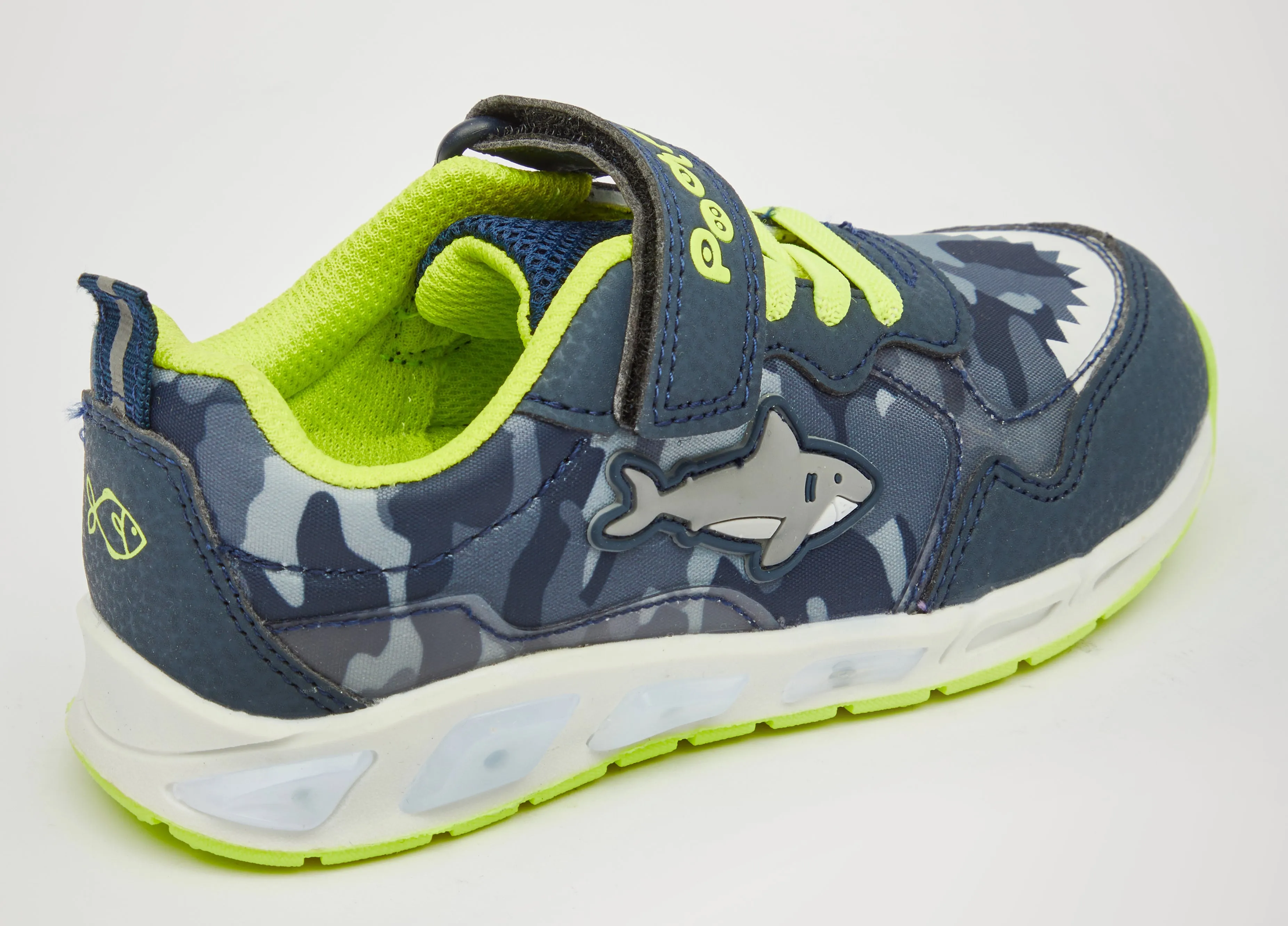 Podlers Shark Lights Trainer (Mio) Navy/Green