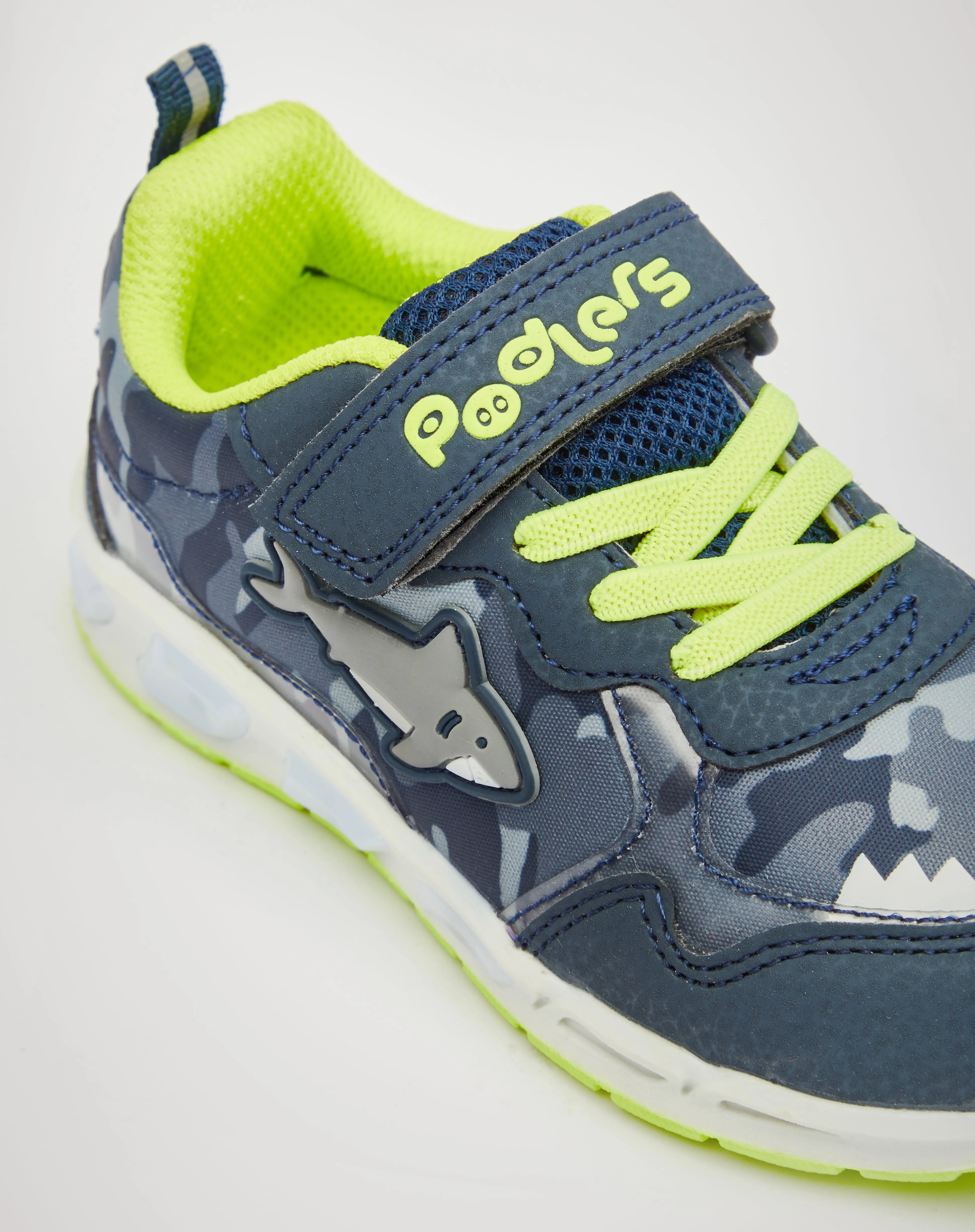 Podlers Shark Lights Trainer (Mio) Navy/Green