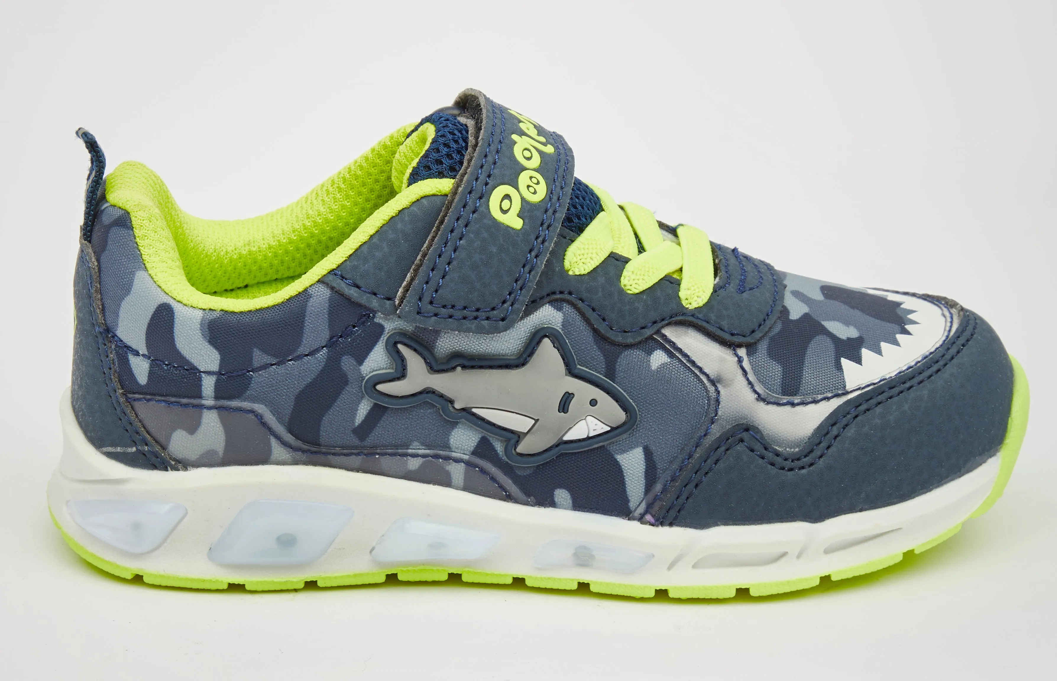 Podlers Shark Lights Trainer (Mio) Navy/Green