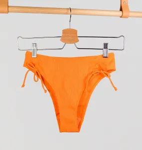 Ribbed high leg bikini bottom [Clementine]