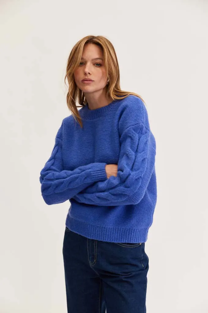 Roslin Cable Jumper | Cobalt