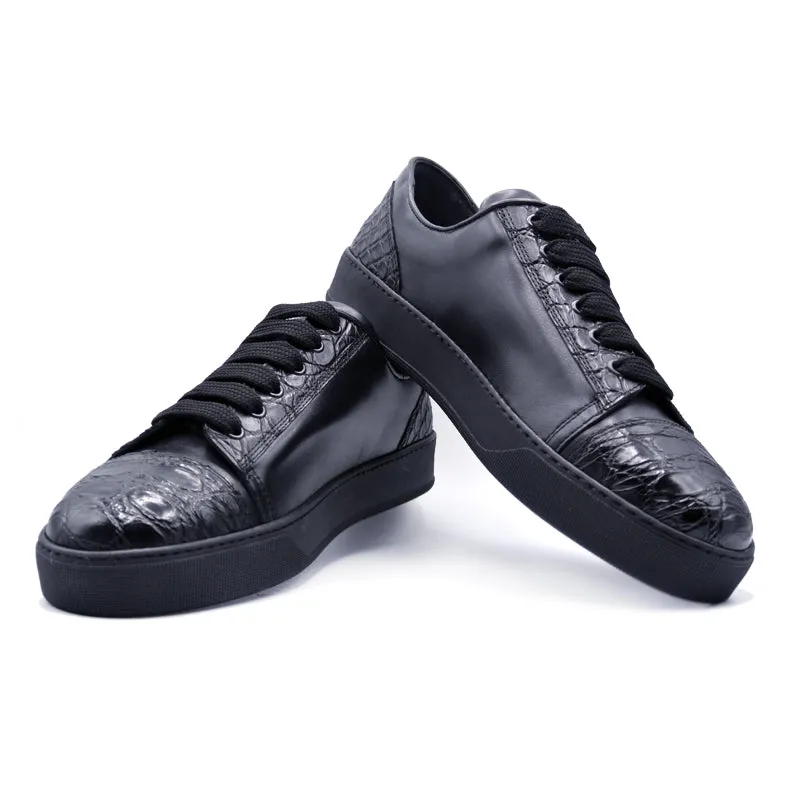 SMPL-SK-023 Calfskin with Crocodile Sneaker Size 9