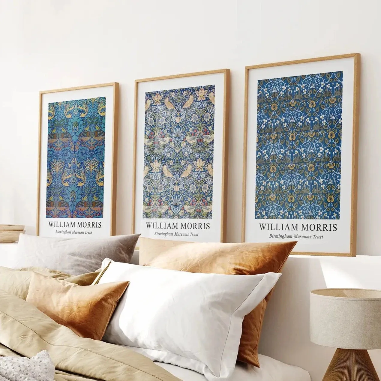 Trendy Neutral Art Set of 3 William Morris Decor