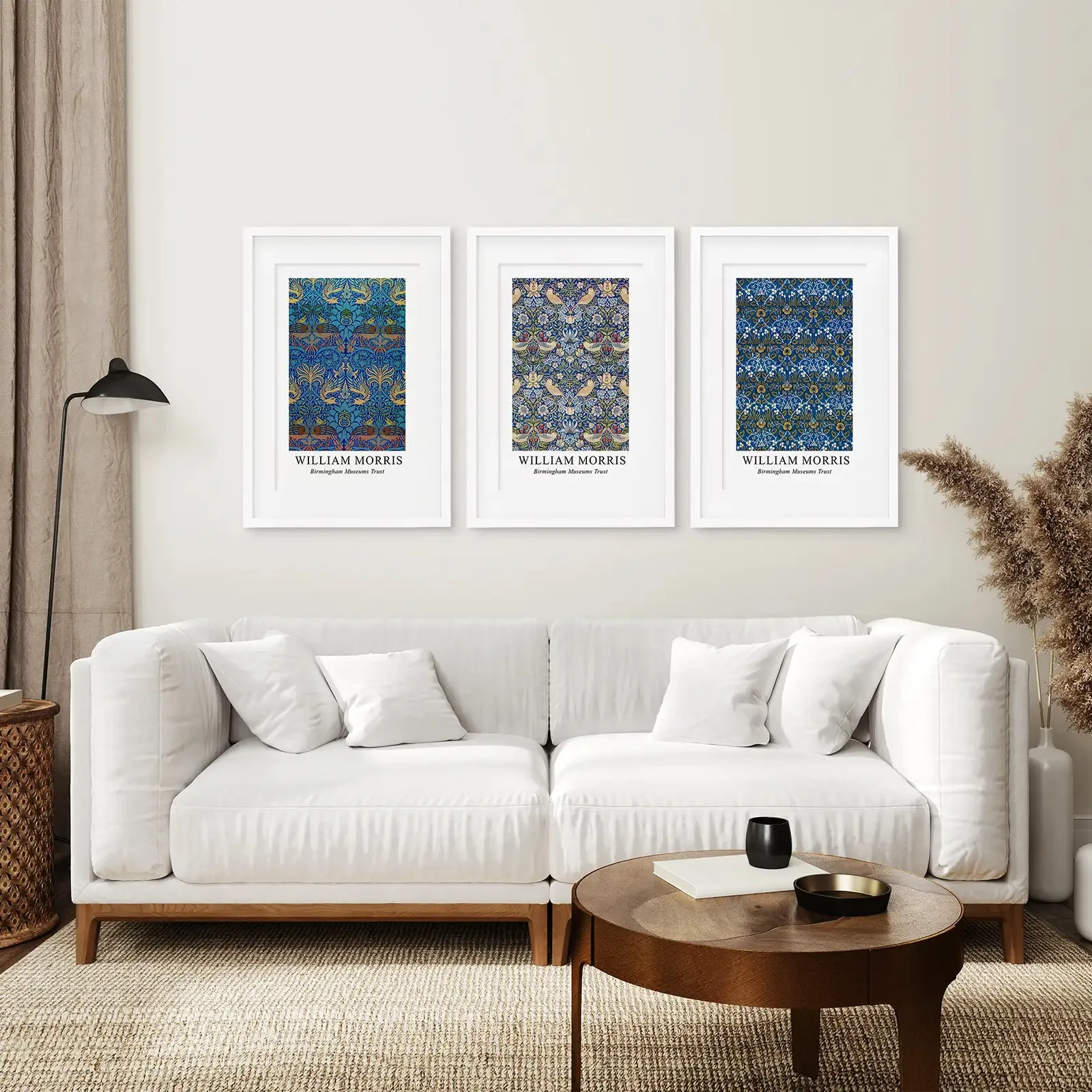 Trendy Neutral Art Set of 3 William Morris Decor