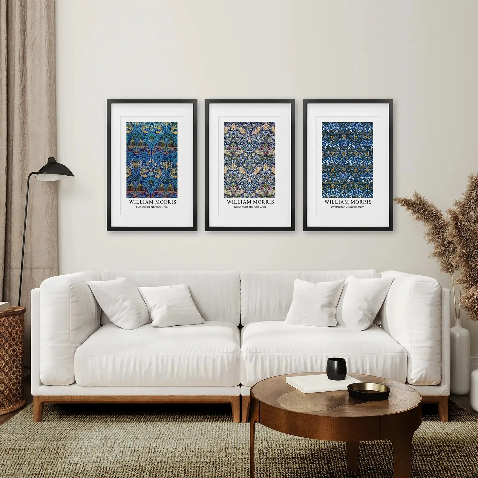 Trendy Neutral Art Set of 3 William Morris Decor