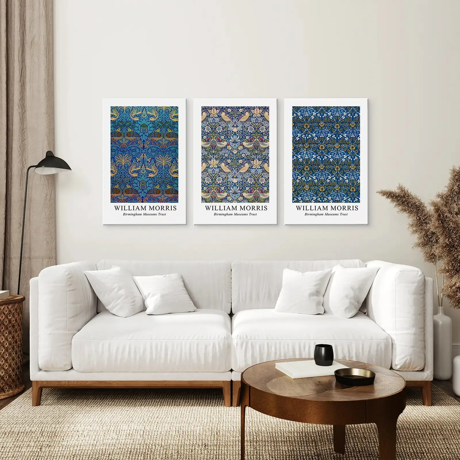 Trendy Neutral Art Set of 3 William Morris Decor