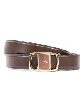 Vantier Luxury Brown Belt Rose Gold and Gold Buckle A5