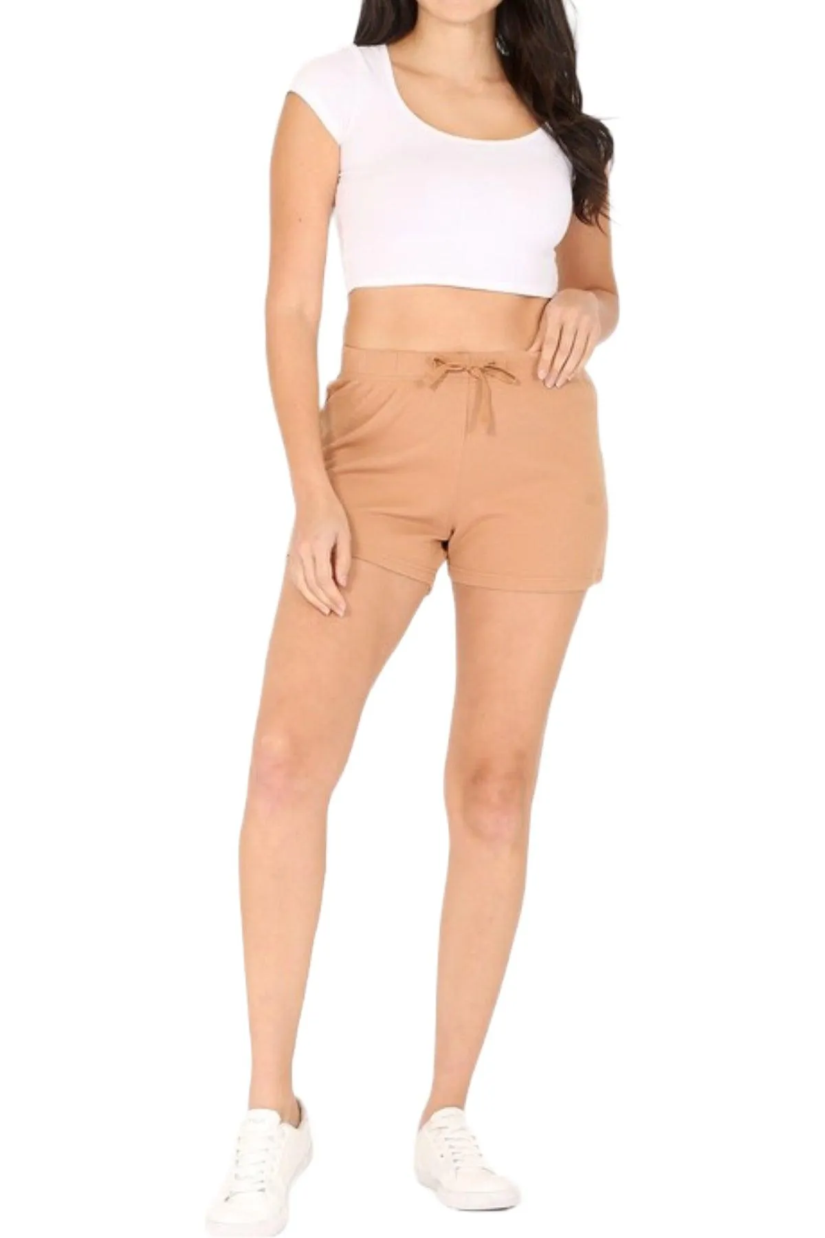 Women's Baby Ribbed Casual Lounge Sweat Shorts